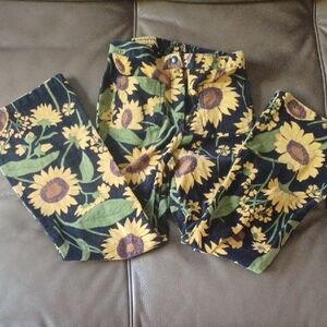 Gymboree Sunflower Pattern Kids Pants - Yellow and Green